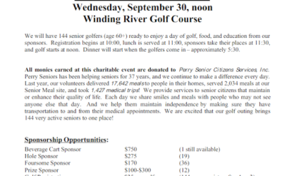 Perry Senior Services Golf Outing September 30, 2015: Sponsorships Available; Grow Your Senior-Focused Business